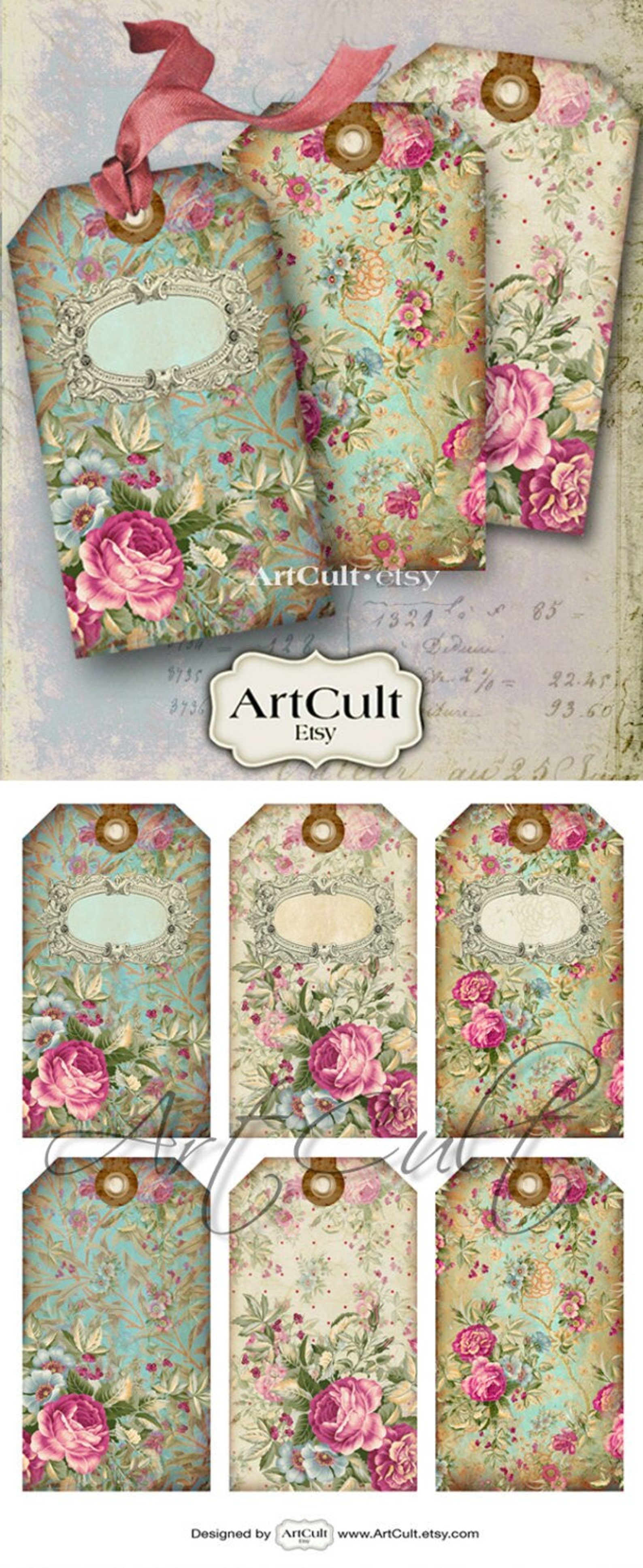 Gift Tags JEWELRY HOLDERS No.10 Digital Collage Sheet Etsy