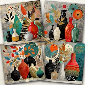 Afdrukbare PNG- + JPG-bestanden van 4 x 4 en 2 x 2 inch, digitale download voor onderzetters, sublimatie, magneten, kaarten. Chic en elegant, van ArtCult designs