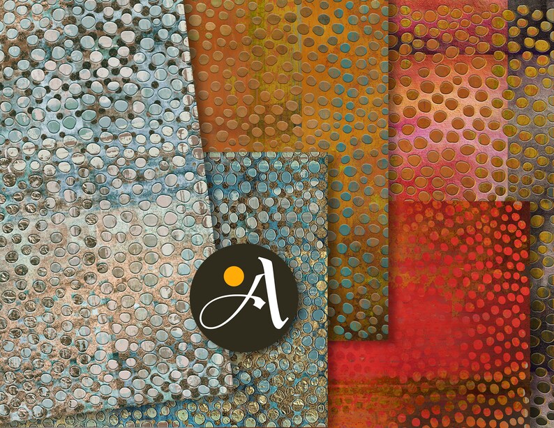 scrapbooking decoupage ArtCult designs 5 large sheets for craft art projects Printable digital papers ORGANIC DOTTED TEXTURES photography