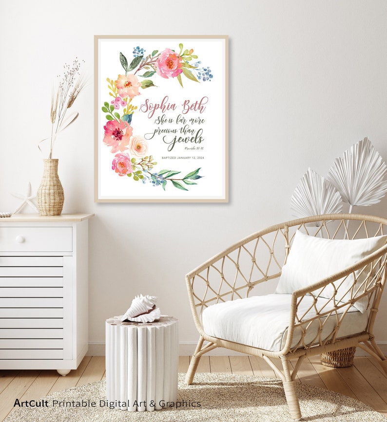 PERSONALIZED PRINTABLE Bible Verse Baptism Christening Gift Etsy