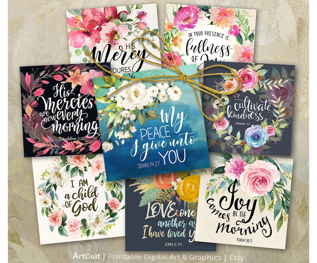 Printable Download 2x2" (5cm) Bible VERSES Set #2 Digital Sheet JPG ...
