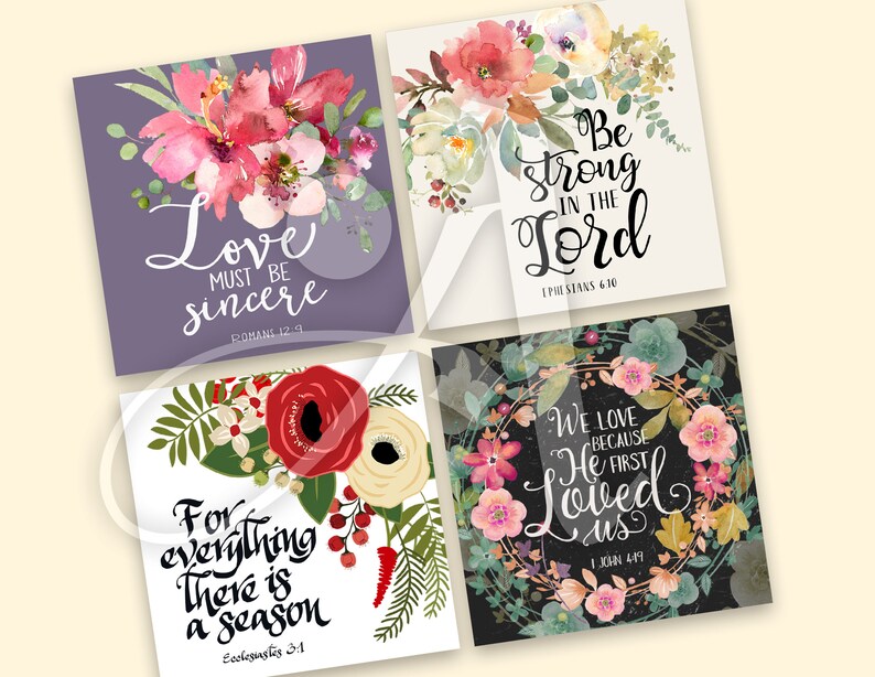 4x4 Inch Printable Bible Verses Digital Download Scripture | Etsy