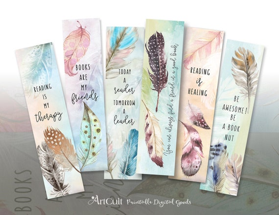 printable bookmarks book lovers instant digital download etsy norway