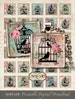 1x1 inch size images SWEET BIRD CAGES print-it-yourself Digital Download for glass or resin pendants bezel settings paper craft Art Cult 