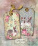 Printable Download SWEET LITTLE BUNNIES Easter Gift Tags Digital Collage Sheet shabby chic Greeting Cards Art Cult digital paper goods 