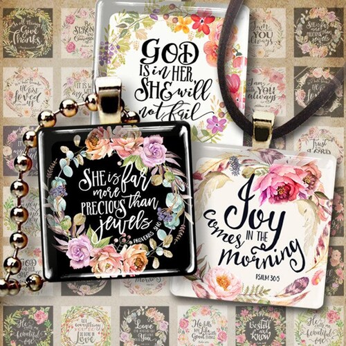 1x1 Inch 25mm Printable BIBLE VERSES Square Images for - Etsy