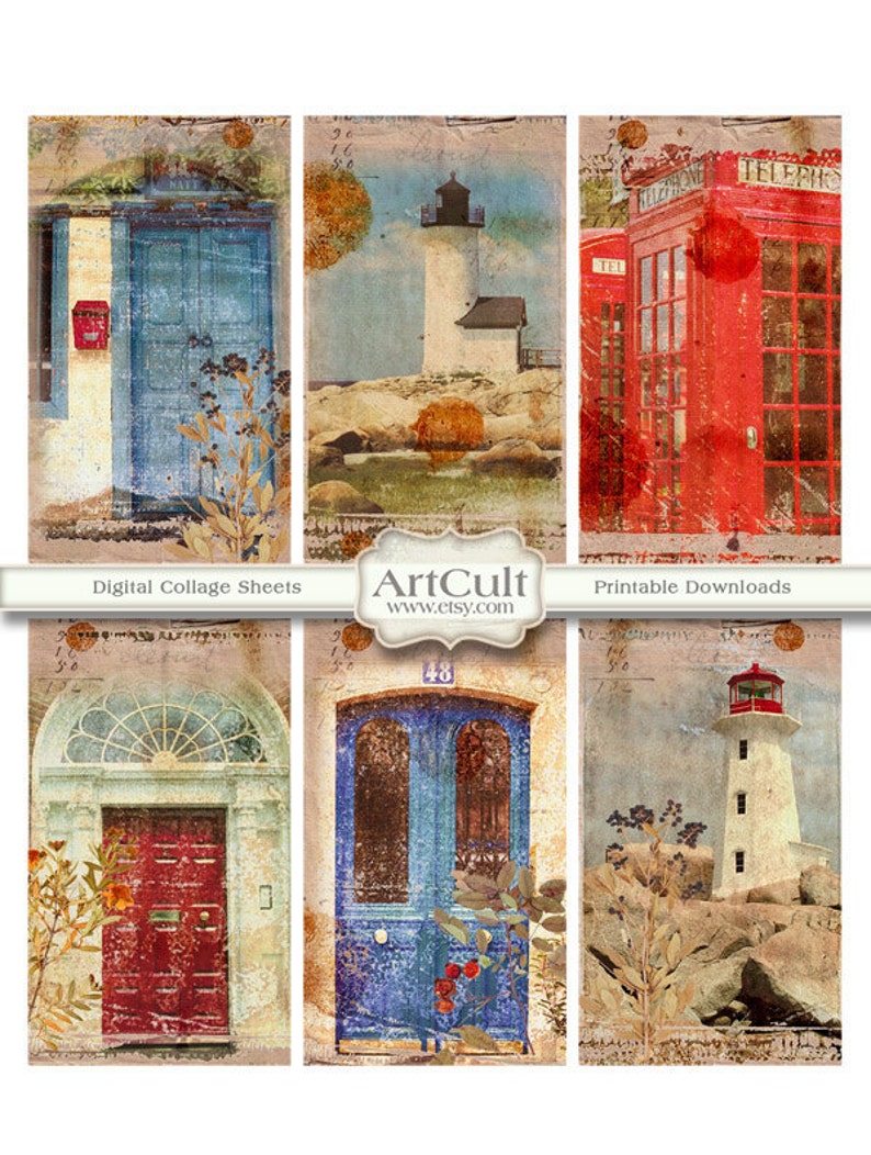 journaling craft projects Printable download TATTERED MEMORIES Digital Collage Sheet 2.5x4.3 inch Vintage ephemera images for scrapbooking
