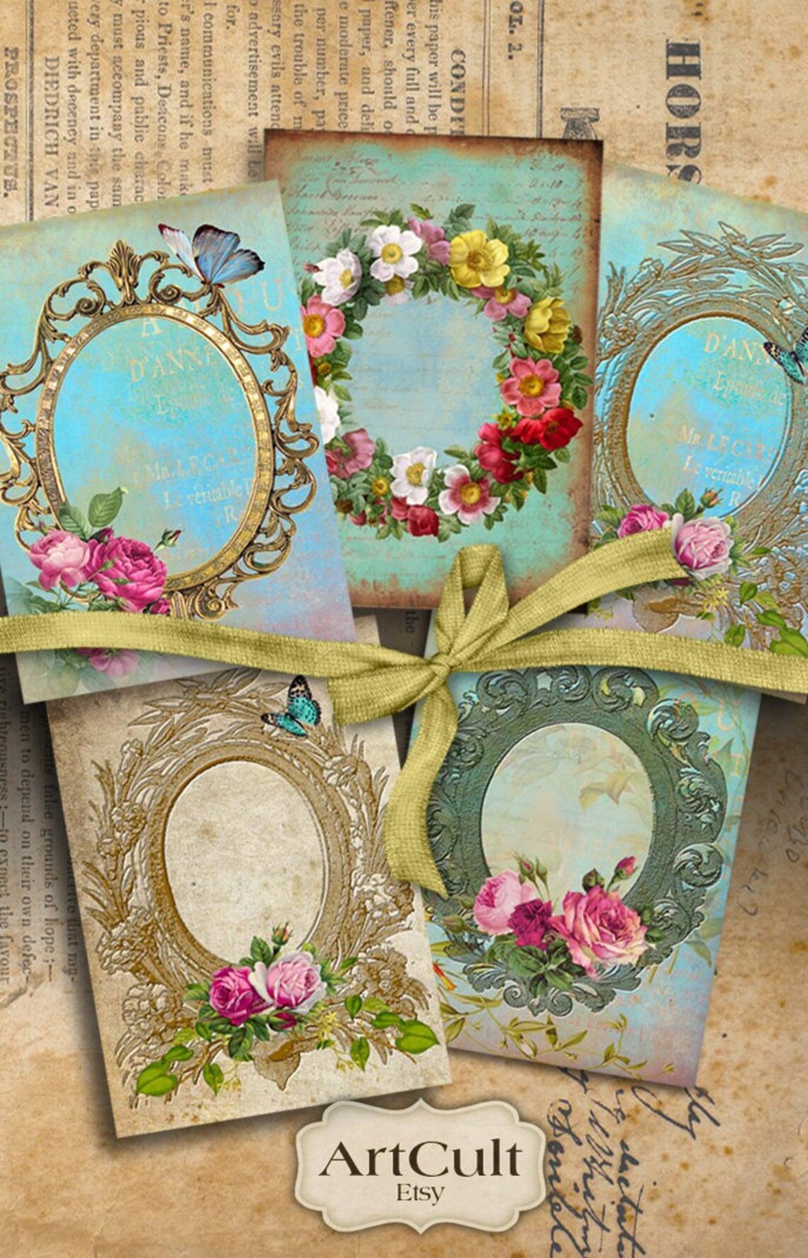 Printable Download VICTORIAN FRAMES Digital Collage Sheet Gift Etsy