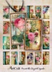 Printable download 1x2 inch Images ROMANTIC DOMINOES Digital Collage Sheet for glass and resin pendants, bezel settings, magnets by ArtCult 