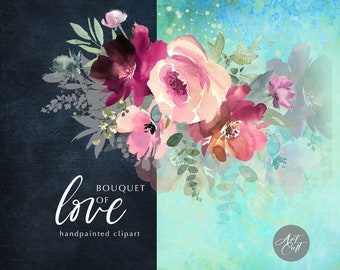 PNG clipart transparent background floral bouquets, pre-made frames for digital design, art / craft, sublimation projects, Digital Download