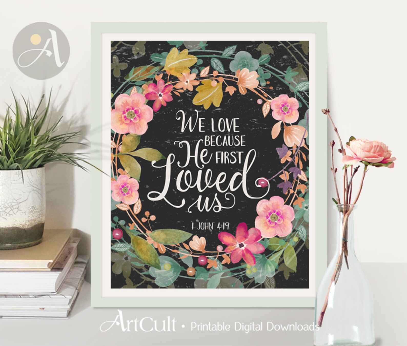 Printable Digital Artwork Instant Download Scripture Art Bible Verse we ...