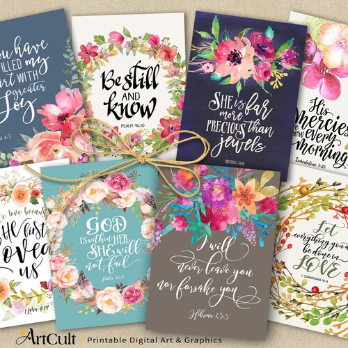 Printable Download BIBLE VERSES No.2 Scripture Art 1x2 Inch - Etsy