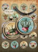 1 inch (25mm) and 1.5 inch images CROWNS Printable circles digital Collage Sheets for pendants magnets bezel trays bottle caps keychains 