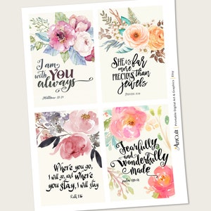 Printable Greeting Cards No2. BIBLE VERSES Four 3.5x5 Inch Size Images ...