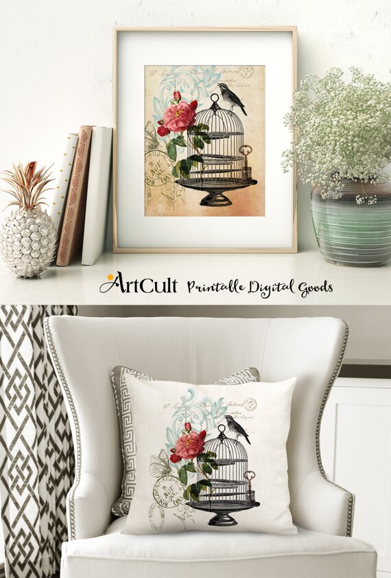 2 Druckbare Bilder Shabby Eleganz No1 Drucken Auf Stoff Oder Etsy