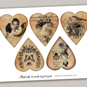 Printable Digital Download HEART GIFT TAGS No.1 Vintage - Etsy