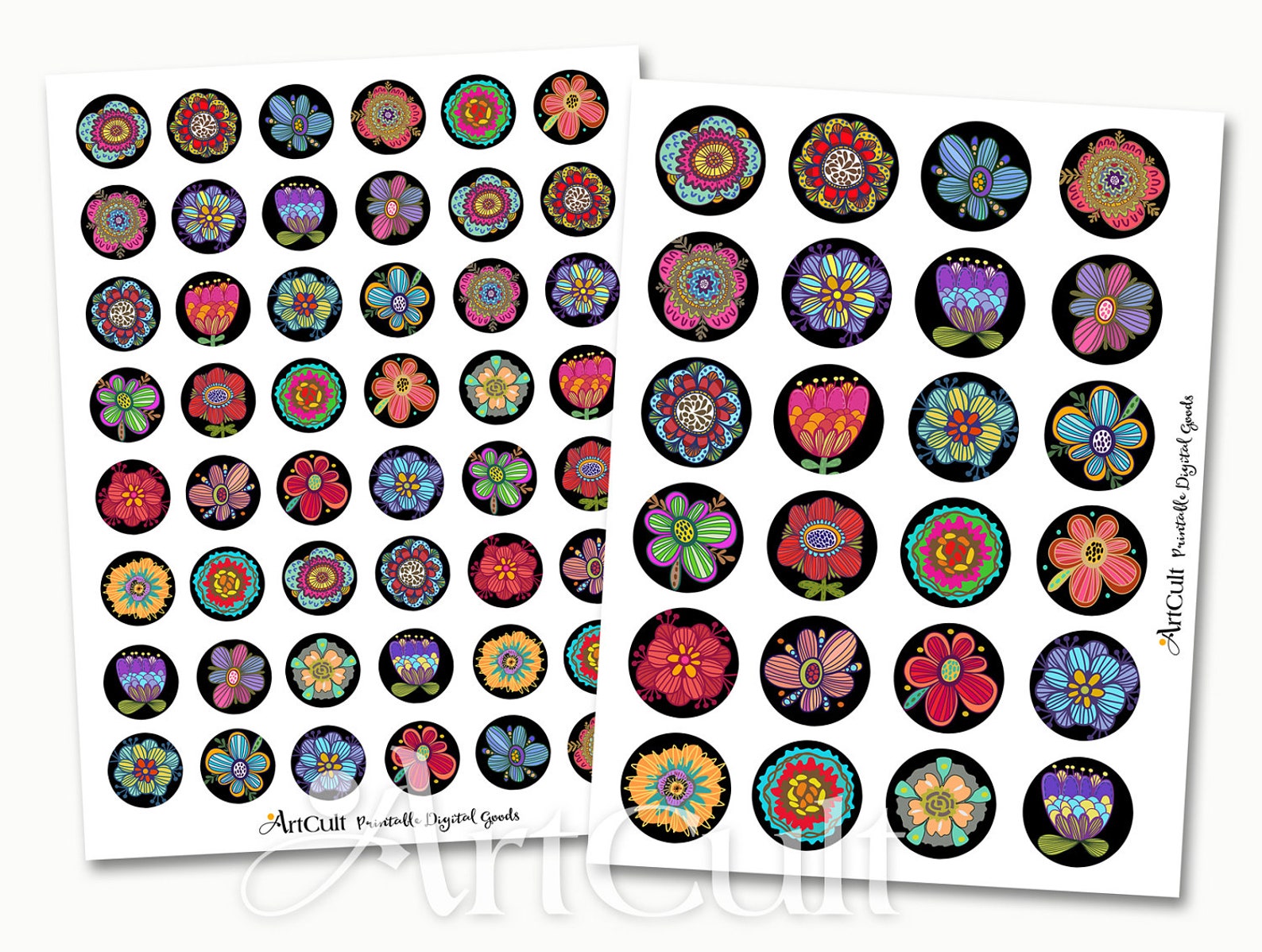 1 25mm and 1.5 38mm Size Printable Circle - Etsy