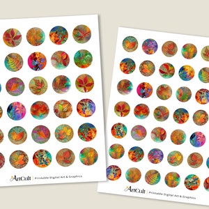 1 inch 1.2 inch 25mm, 30 mm size images Printable Download FALL LEAVES Digital Sheets for pendants, bezel findings, magnets etc. ArtCult image 2