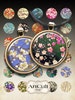 1 inch (25mm) and 1.5 inch round images WASHI YUZEN CIRCLES Japanese Paper Digital Collage Sheet for pendants magnets bottle caps bezel cabs 