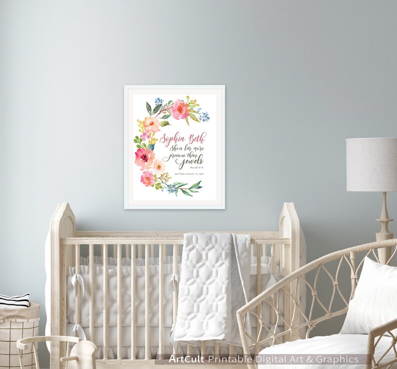 PERSONALIZED PRINTABLE Bible Verse Baptism Christening Gift Etsy