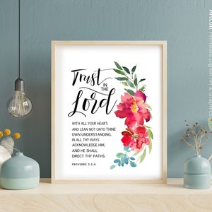 Printable Artwork Instant Digital Download Bible Verse trust in the ...