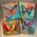 Printable 4x4 inch ENCHANTED BUTTERFLIES Digital Download, Collage Sheet for Coasters, Greeting Cards, Gift Tags, Craft Projects, ArtCult