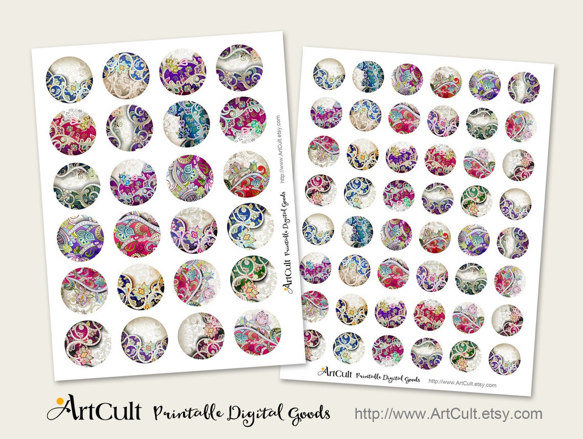 1 25mm 1.5 38 Mm Size Printable Circle - Etsy