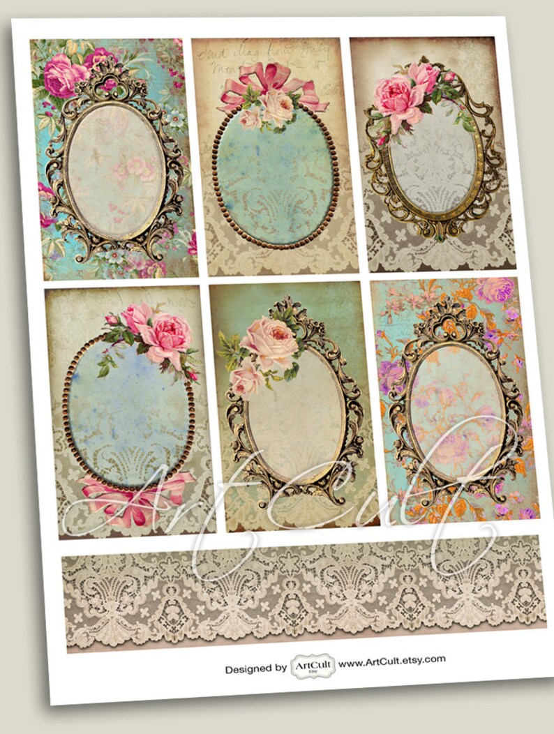 Printable Digital download VICTORIAN ROYAL FRAMES collage Etsy