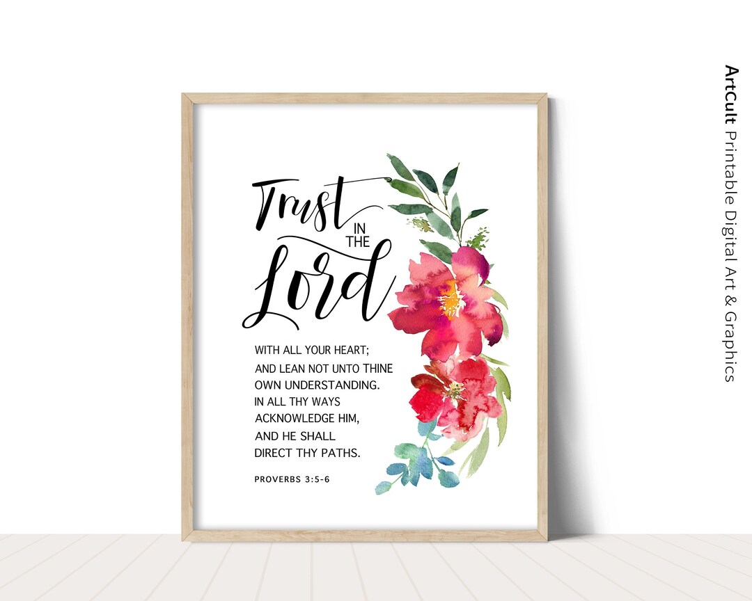 Printable Artwork Instant Digital Download Bible Verse trust in the ...