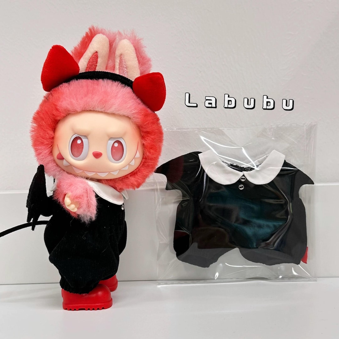 Labubu Doll Clothes Set - Halloween Devil With Red Horn Headband,shoes ...
