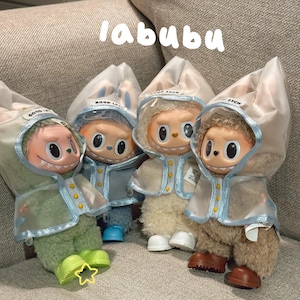 Labubu Doll Clothes Set - Raincoat with Boots Outfit (Doll No Included)