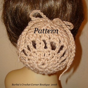 Pattern-Crochet Ballerina Large Bun Cover Snood PatternPDF Format Pattern In digital download May sell finished item image 1