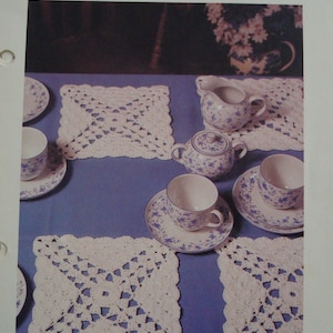 8 Vintage Crochet Patterns/Home Furnishings/Home Decor/Tablecloths/placemats/Coaster patterns/Decorative crochet patterns