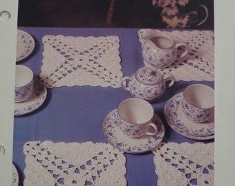 8 Vintage Crochet Patterns/Home Furnishings/Home Decor/Tablecloths/placemats/Coaster patterns/Decorative crochet patterns