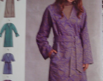 Simplicity Pattern R10014/Unlined Coat w/Belt/Sizes 16-24/New Uncut and Factory Folded/Women's Coat Pattern/Women's Accessories