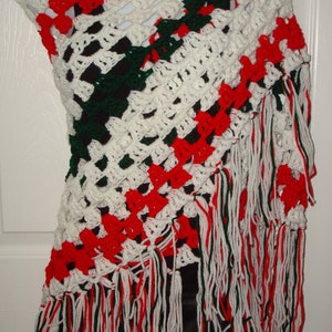 Clearance/Elegant Crochet Triple Cluster Stitch Shawl/Wrap/Stole/Scarf/White, Red, Green/Christmas/Cowl/Women&#39;s Accessories/Fashion