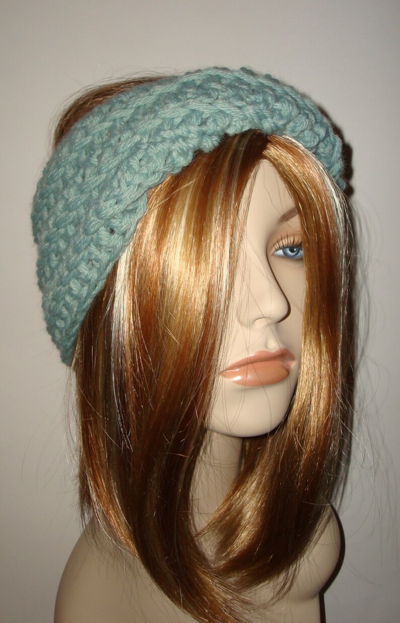 Crochet Mobius Button Headwrap/Headband/Earwarmer/Wool Blended/Warm Winter Headband/Fall-Winter Fashion Accessories image 1