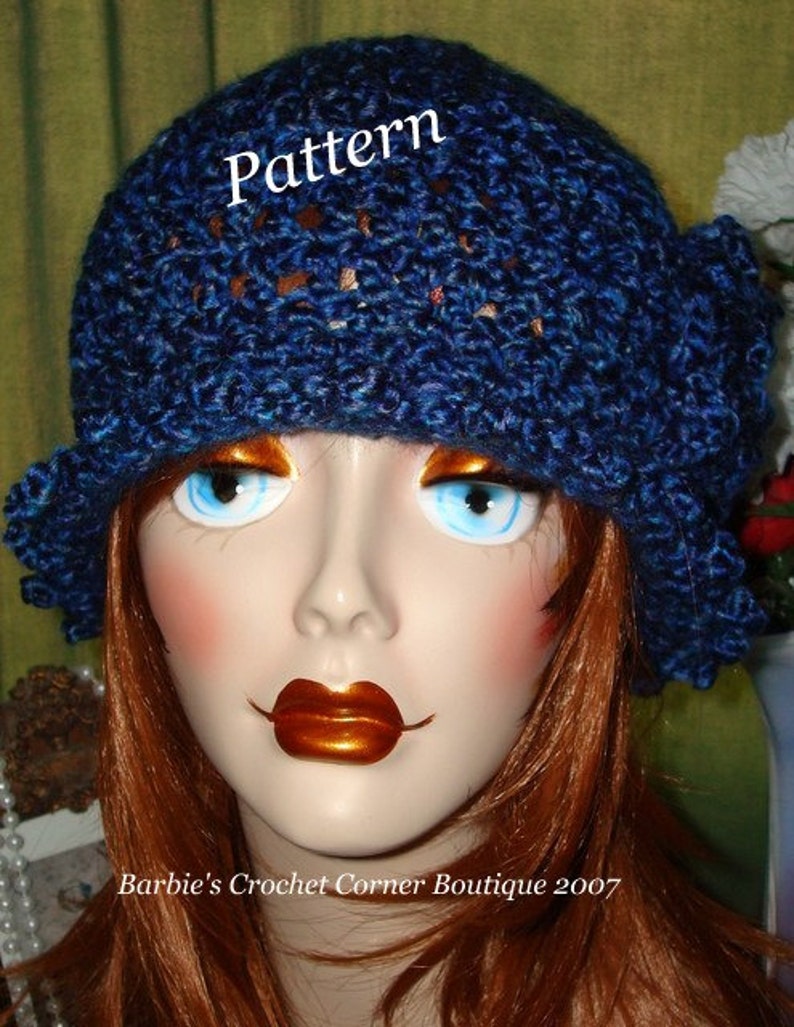 Pattern-Crochet Edwardian Claire Style Cloche Flapper in PDF Format Digital Download Hat pattern only May sell finished product image 3