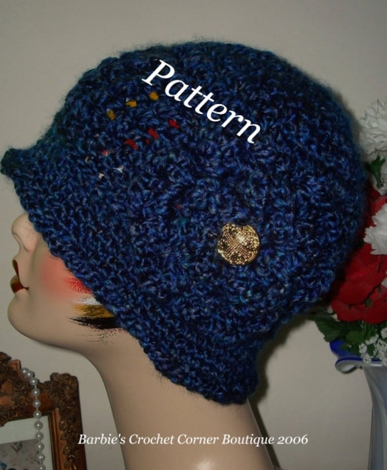 Pattern Crochet 1920s Sarah Crossed Over Stitch Cloche Flapper Hat Pattern In PDF digital download May Sell The Finished Product image 1