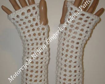 Pattern-Crochet Easy Motorcycle Riding Finglerless Glove/Gauntlets (Pdf Format/digital download) (Pattern Only) May Sell The Finished Item