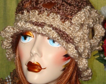 Gorgeous Edwardian Style Hand Crochet Half Shell Stitch Cloche Flapper Hat/Cloche Hat/Vintage Style/Women's accessories/Winter Fashion/Fall