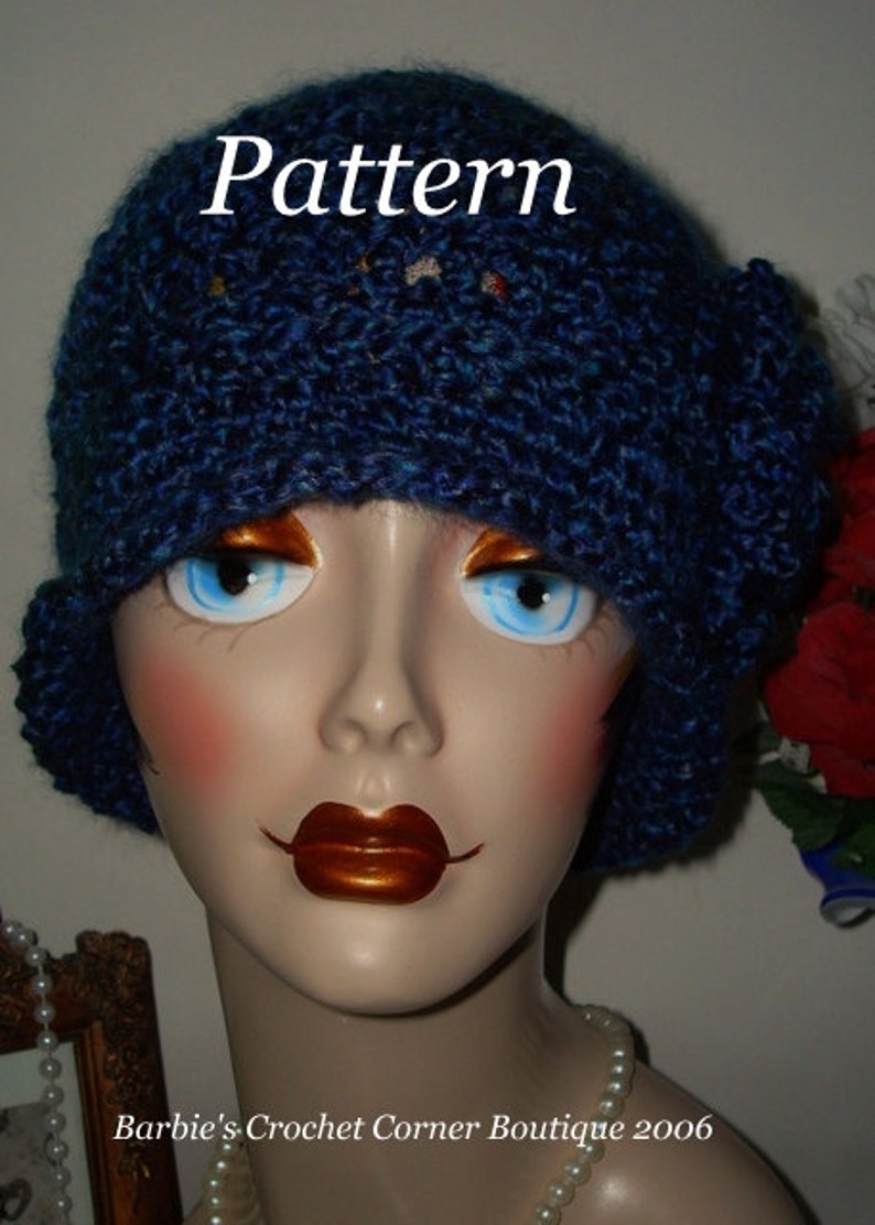 Pattern Crochet 1920s Sarah Crossed Over Stitch Cloche Flapper Hat Pattern In PDF digital download May Sell The Finished Product image 2