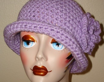 Pattern Only- Crochet Rolled Brim Hat with Rose Flower Pattern (Pdf Format in digital download)/May Sell the finished Item