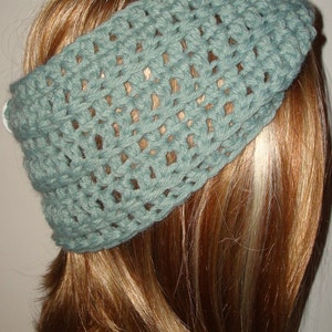 Crochet Mobius Button Headwrap/Headband/Earwarmer/Wool Blended/Warm Winter Headband/Fall-Winter Fashion Accessories image 3