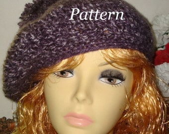 Pattern-Crochet Winter Warm Scottish Style Beret Tam with Pom Pom ( Pdf Format in digital downloadl) May sell the finished item