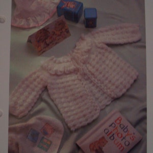 5 Vintage Crochet Baby Patterns/Newborn Jacket/Baby Dress/Baby Shirt and bottom/Baby Smock/Baby Stuffed Ball Toy/Crochet/Patterns/Accesories