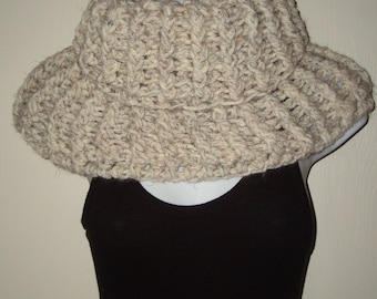 Crochet Ribbed Chunky Wheat Cowl/Neckwarmer/Women's Accessories/Winter Cowl/Fall Cowl/Infinity Cowl/Warm and Cozy Cowl