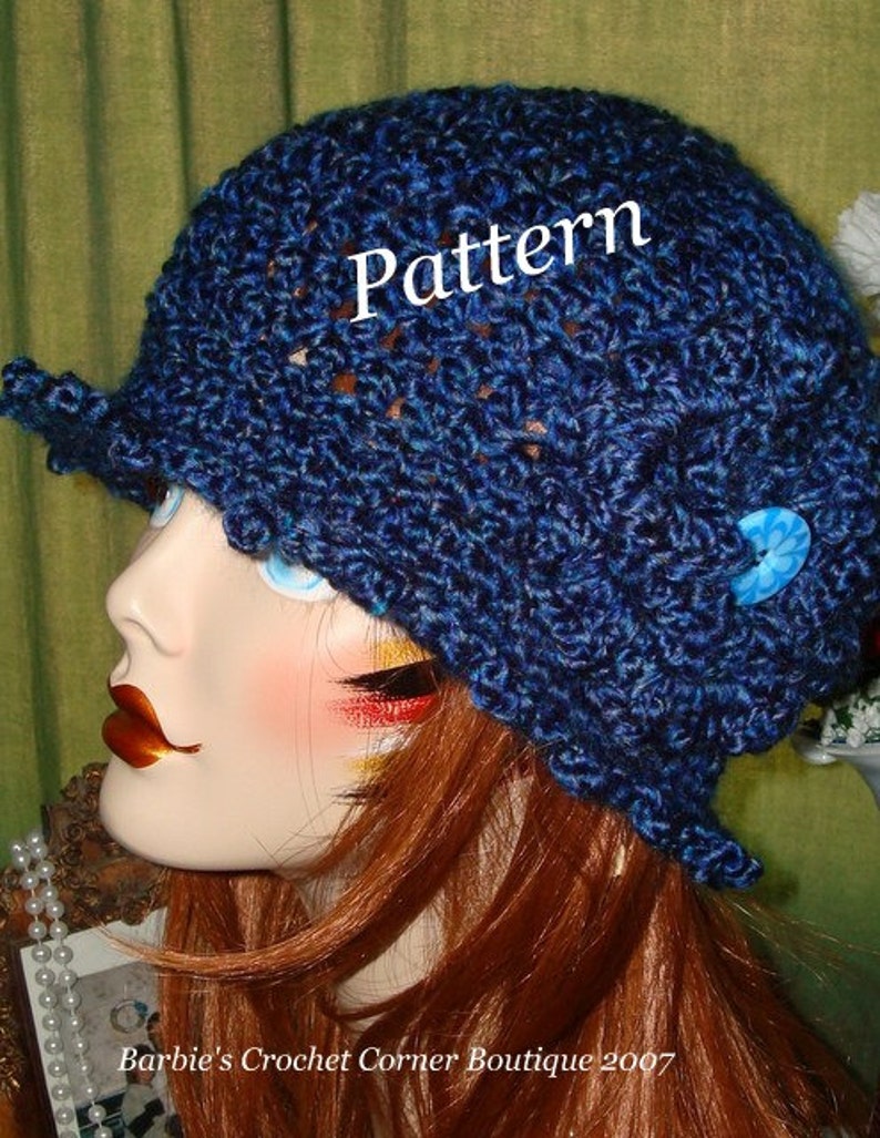 Pattern-Crochet Edwardian Claire Style Cloche Flapper in PDF Format Digital Download Hat pattern only May sell finished product image 1