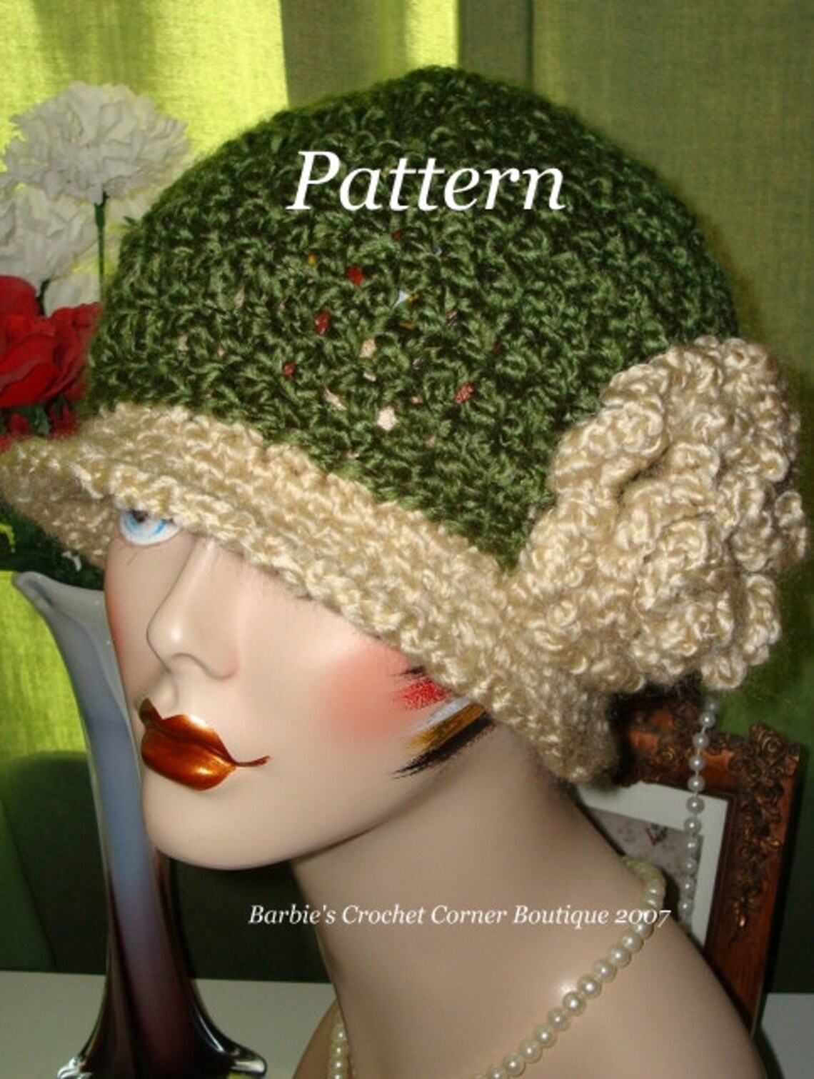 Flapper Hat Pattern Free Pattern Crochet 1920's Cloche Flapper Hat With Rose Pattern(in PDF ...