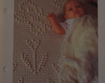 Vintage Quick N Easy 5 Afghan Patterns/Baby Afghans/Crib Cover/Multi Colored Afghan/Rainbow Stripe Afghan/Winter Afghans/Winter/Baby Flower